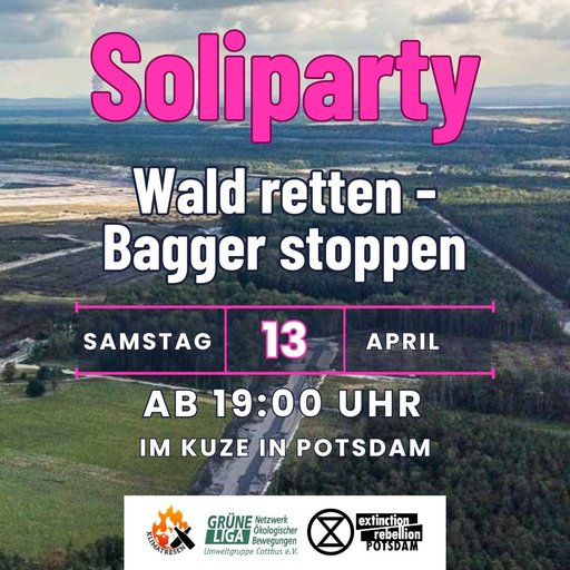 Soliparty: Wald retten - Bagger stoppen