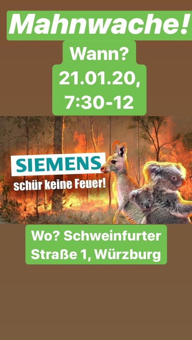Mahnwache vor Siemens - "Kohle um jeden Preis ?!"