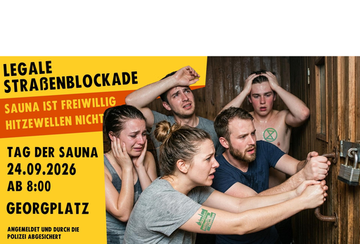 Straßenblockade am Weltsaunatag