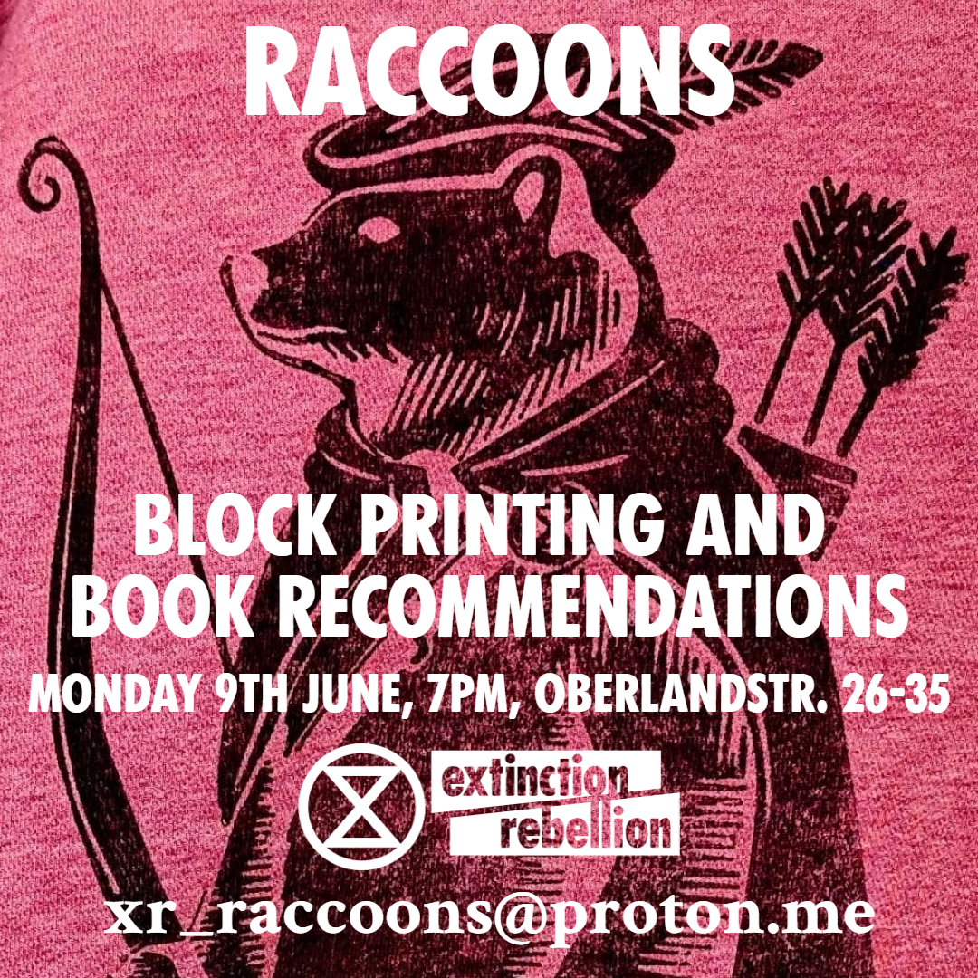 Raccoons block printing