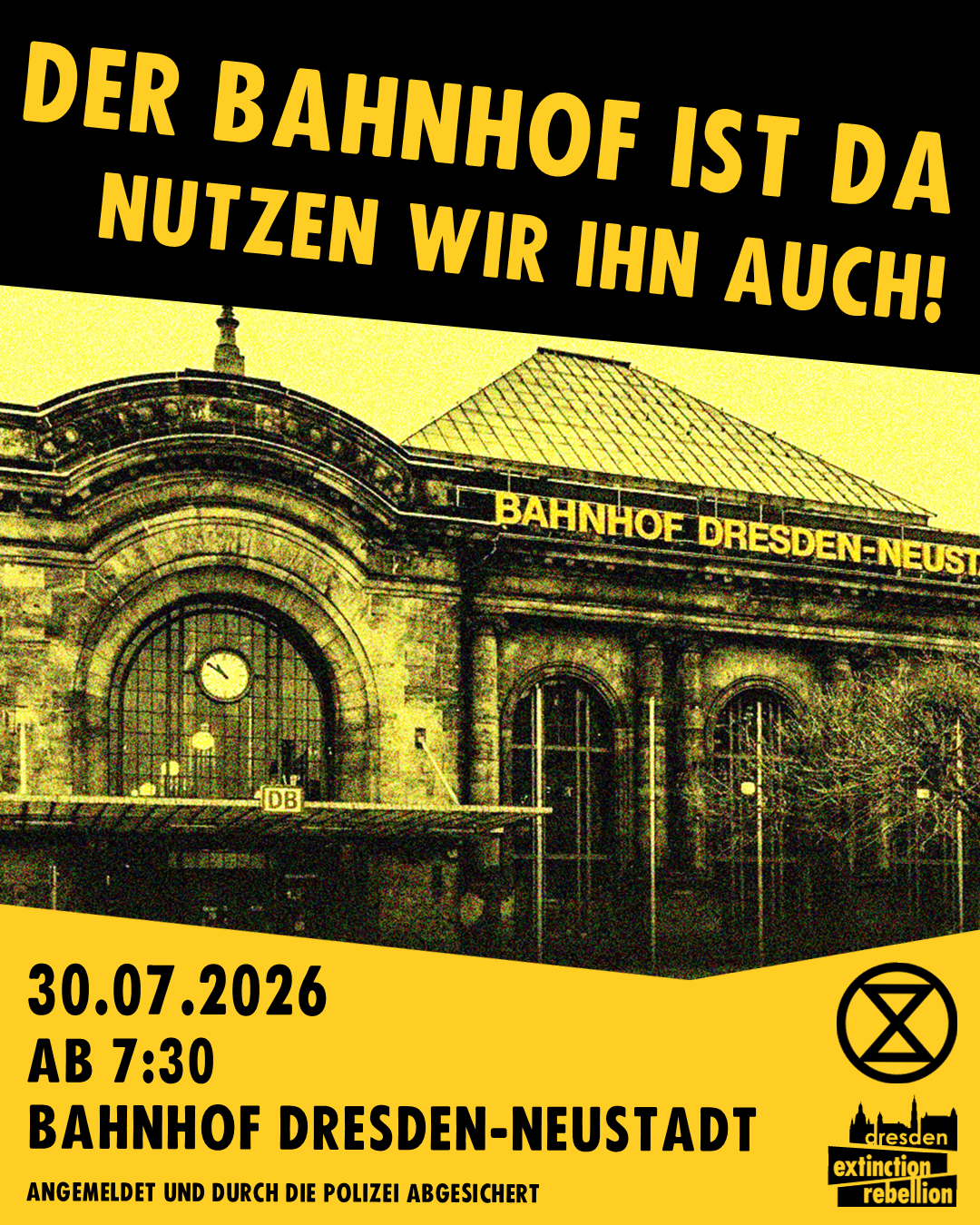 Aktion für bessere Zugverbindungen am 30.07.2026