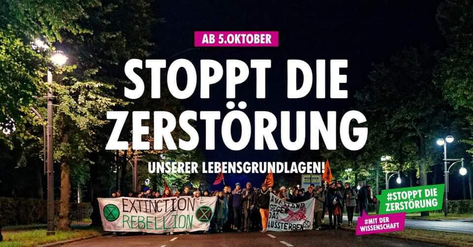 Stoppt die Zerstörung - Rebellion Wave Berlin ab 5. Oktober