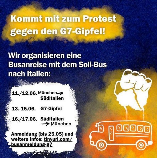 Busreise zum G7-Gipfel-Protest