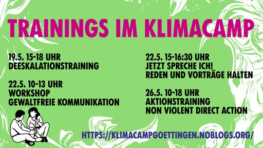 Trainings im Klimacamp