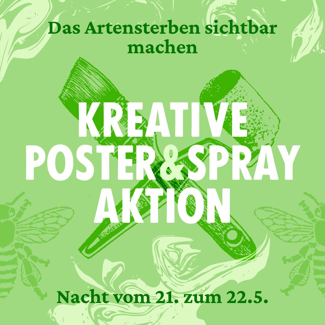 Kreative Poster & Spray Aktion zum Artensterben